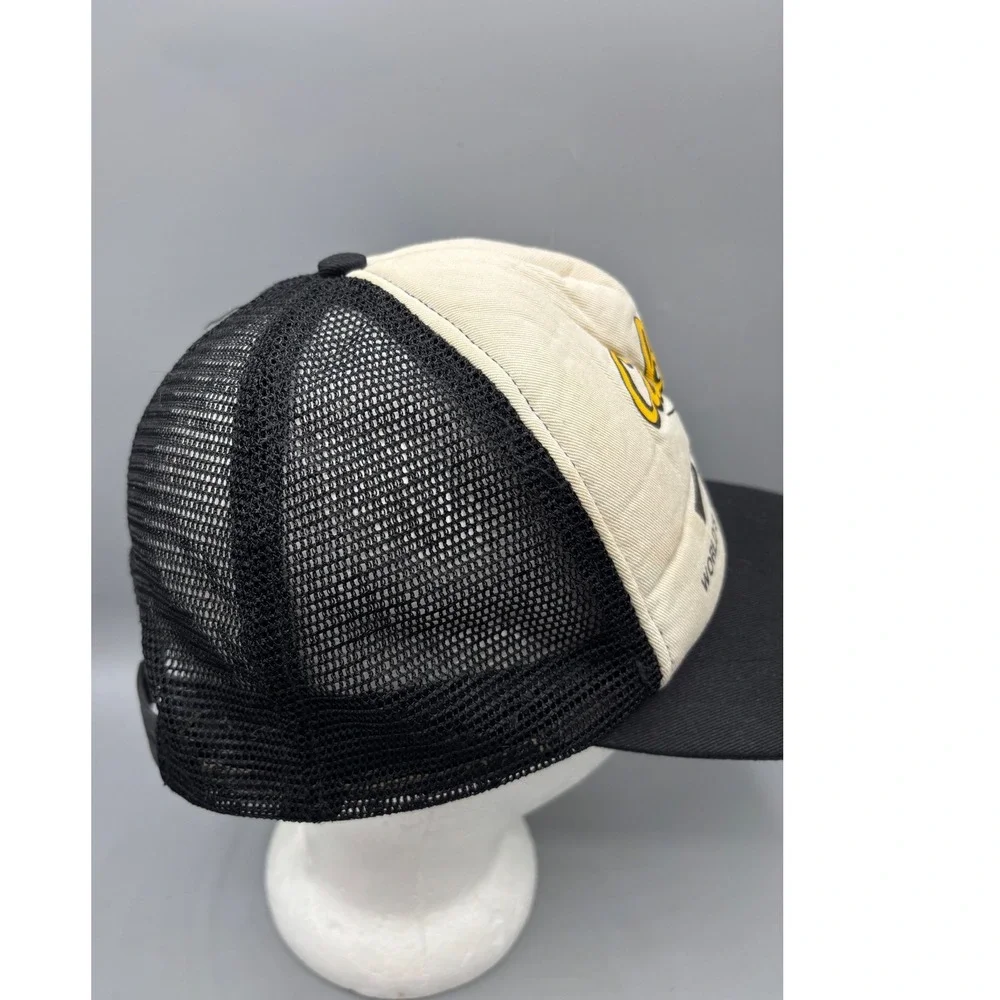 Vintage Cabelas Trucker Hat Snapback Mesh Black Cream Fishing Hunting Cap Taiwan